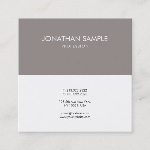 Creative Sleek Graphic Design Brown White Plain Square Business Card