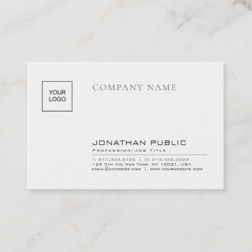 Creative Sleek Own Company Logo Plain Trendy Business Card