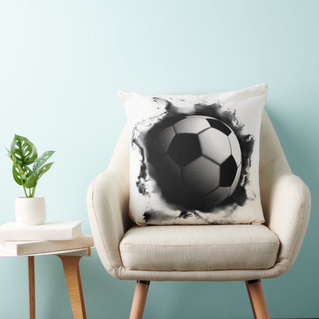 Creative Soccer Decor Throw Pillow (Chair)