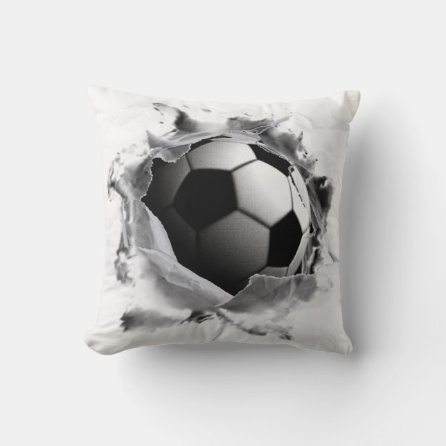 Creative Soccer Decor Throw Pillow (Front)
