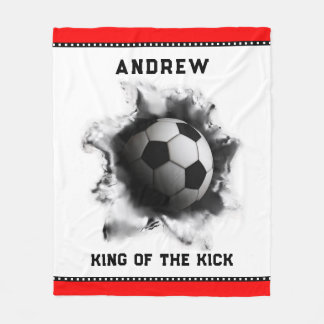 Creative Soccer Player Gift Fleece Blanket