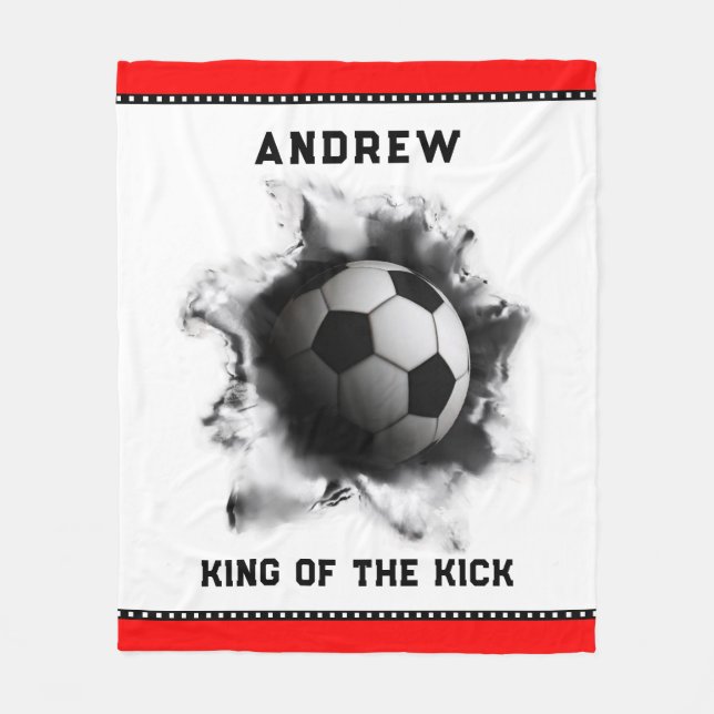 Creative Soccer Player Gift Fleece Blanket (Front)