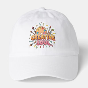 Creative Soul Artist Palette White Baseball Hat