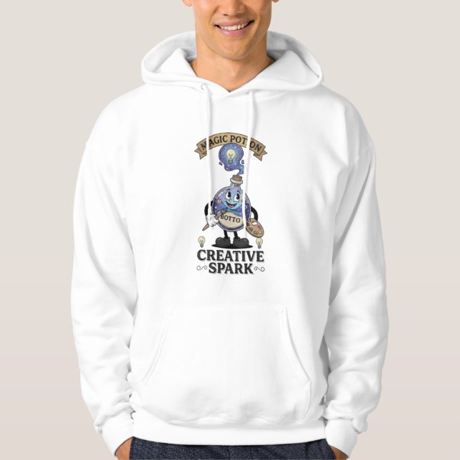 Creative Spark Magic Potion Retro Artist Mascot Hoodie (Front)
