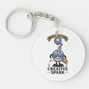 Creative Spark Magic Potion Retro Artist Mascot Keychain