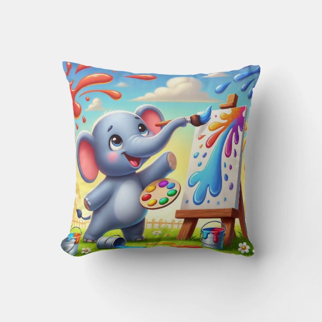 Creative Splash Throw Pillow (Front)