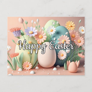 Creative Springtime Happy Easter Collage Postcard