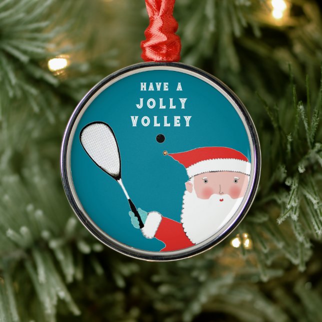 Creative Squash Player Sports Collectible Metal Ornament (Tree)