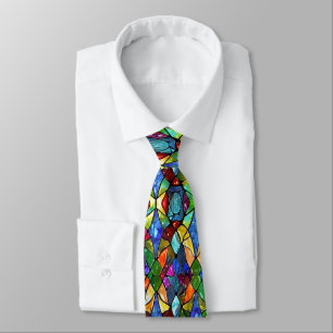 Creative Stained Glass Art Neck Tie