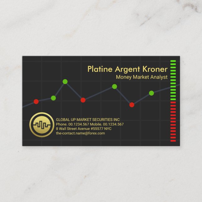 Creative Stock Money Market Graph Futures Trader Business Card (Front)