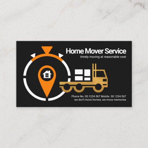 Creative Stopwatch Gold Truck Home Moving Business Card