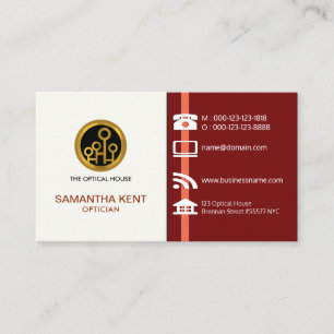 Creative Striking Large Social Media Icon Optician Business Card