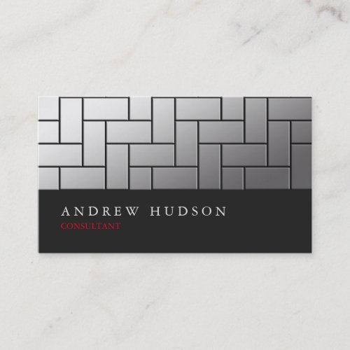 Creative Style Rectangle Pattern Gray Professional Business Card