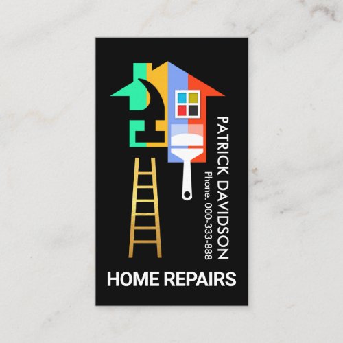 Creative Stylish Colorful Home Repairs Business Card
