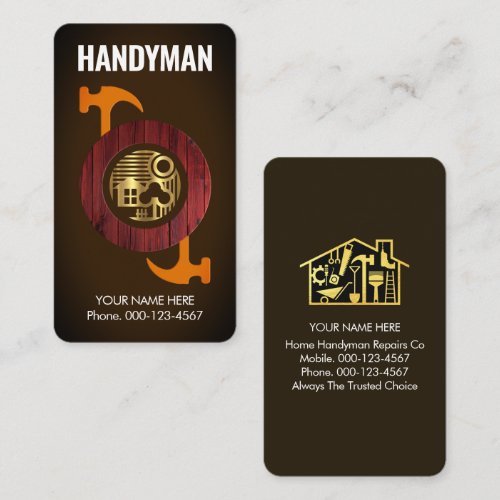Creative Stylish Hammer Wood Panel Business Card