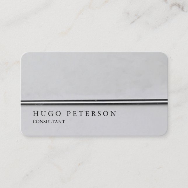 Creative Stylish Plain Silver Gray Professional Business Card (Front)