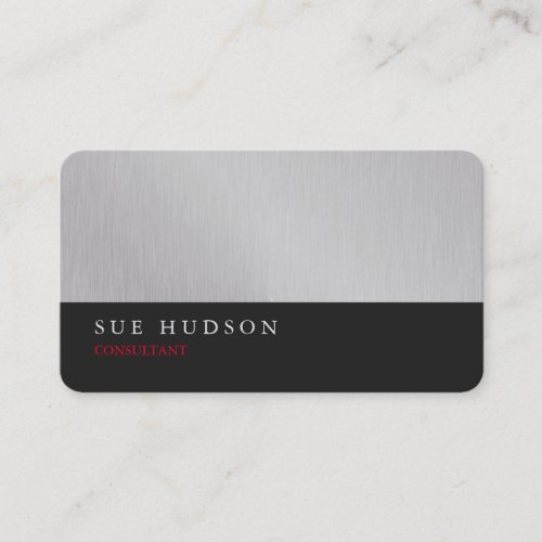 Creative Stylish Silver Dark Gray Professional Business Card