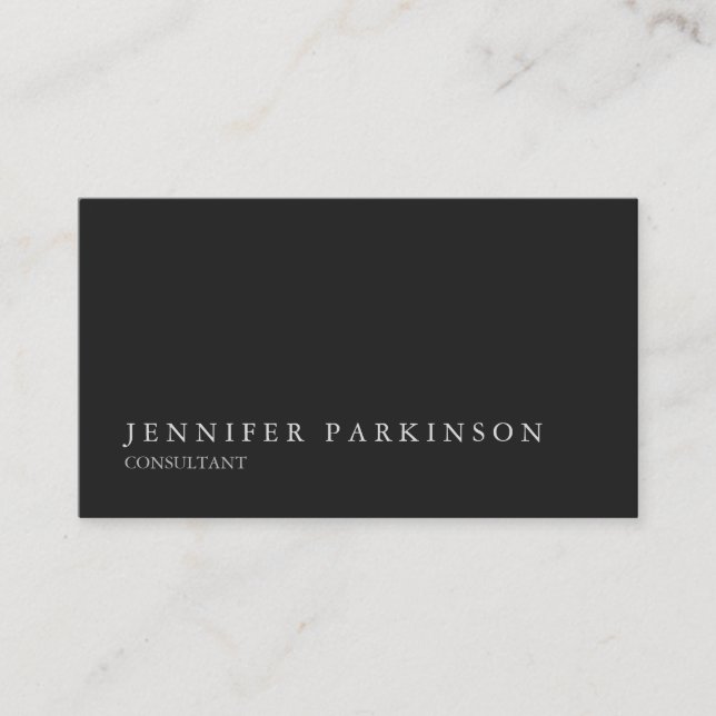 Creative Stylish Simple Plain Gray Professional Business Card (Front)