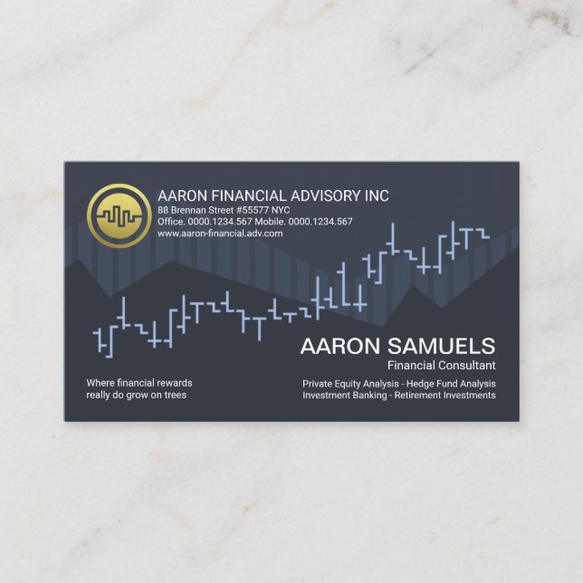 Creative Stylish Stock Exchange Graph Financial Business Card (Front)