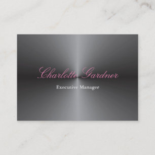 Creative stylish unique modern metallic silver business card