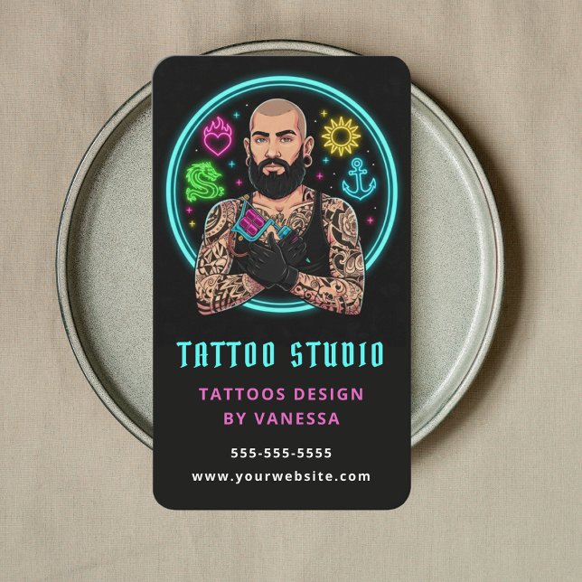 Creative Tattoo Artist Tattooist Branding QR Code Business Card (Creator Uploaded)