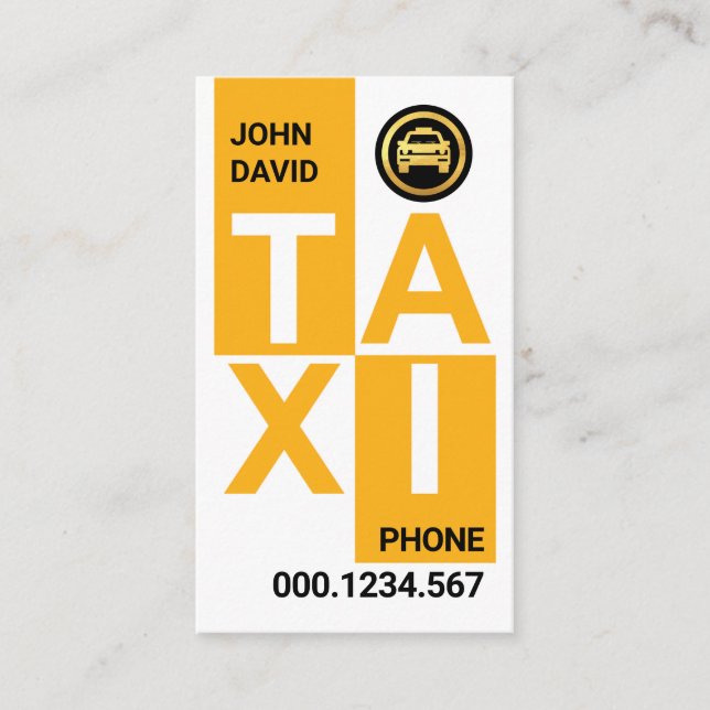 Creative TAXI Blocks Driving Business Card (Front)