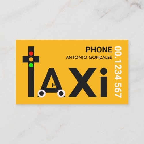Creative Taxi Car Traffic Light Driver Business Card