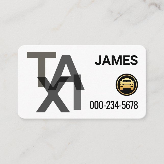 Creative TAXI Signage Driving Business Card (Front)