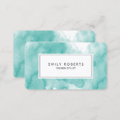 Creative Teal Watercolor Fashion Stylist Business Card (Front/Back)