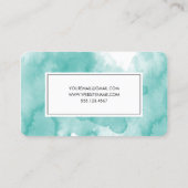 Creative Teal Watercolor Fashion Stylist Business Card (Back)