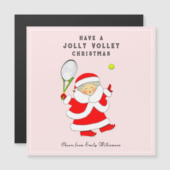 Creative Tennis Christmas Holiday Cards (Front/Back)