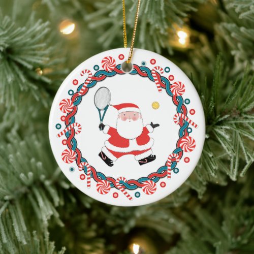 Creative Tennis Holiday Gift Ceramic Ornament
