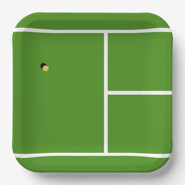 Creative Tennis Party Paper Plates (Front)