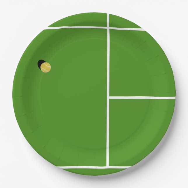 Creative Tennis Party Paper Plates (Front)