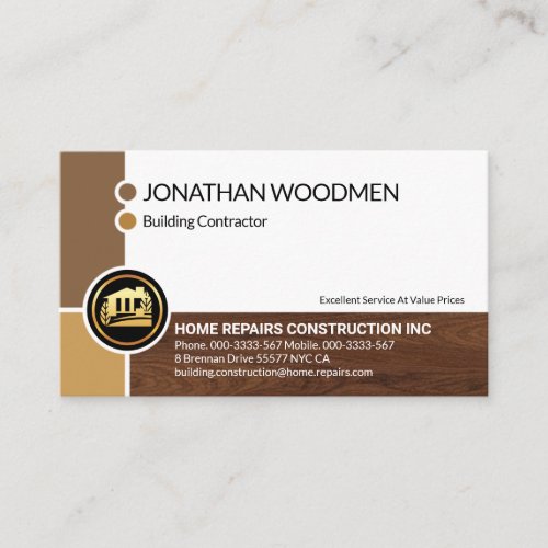 Creative Timber Border Frame Contractor Business Card
