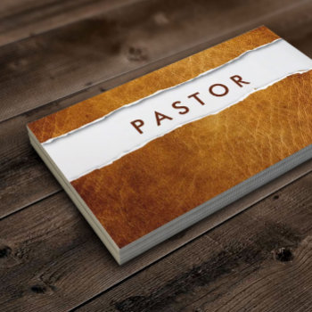 Creative Torn Paper Vintage Pastor Business Card by cardfactory at Zazzle