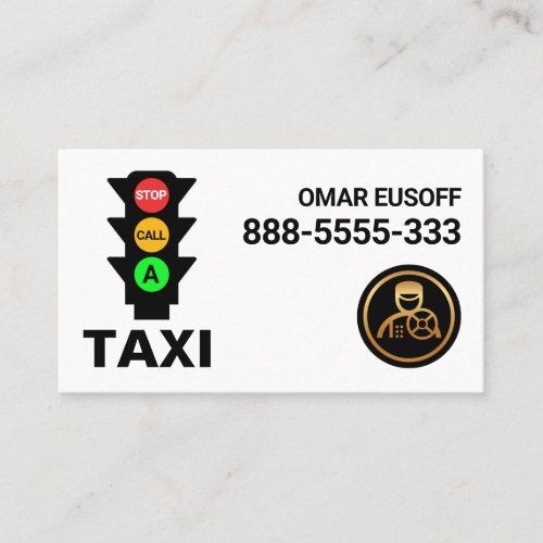 Creative Traffic Light Calling Taxi Driver Business Card