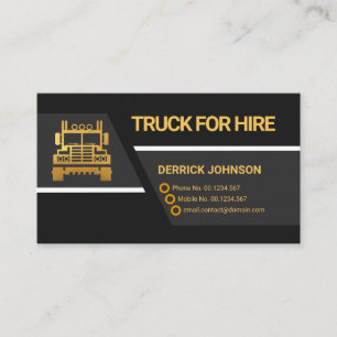 Creative Trapezium Layers Truck Logistics Driver Business Card