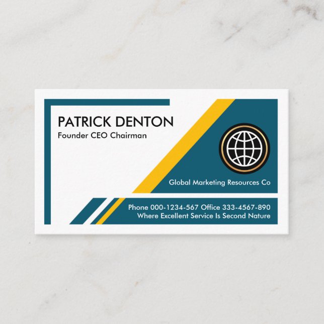 Creative Trapezoid Layers CEO Founder Business Card (Front)