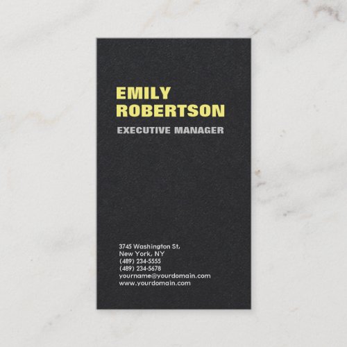 Creative Trendy Modern Minimalist Plain Black Business Card