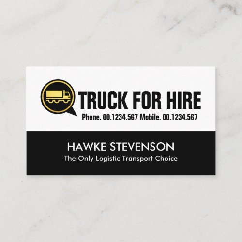 Creative Truck Speech Box Driving Business Card