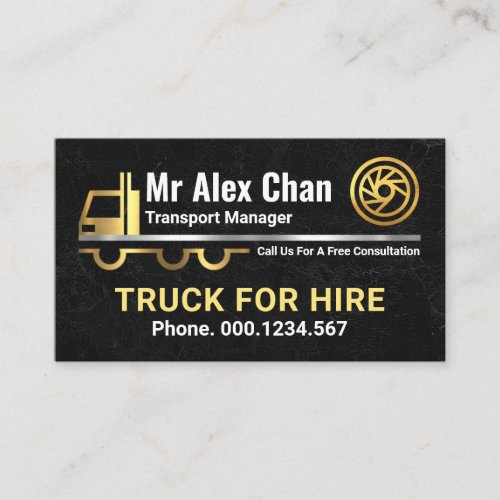 Creative Truck Trailer Marble Grunge Business Card