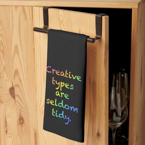 Creative Types Rainbow Black Kitchen Towels
