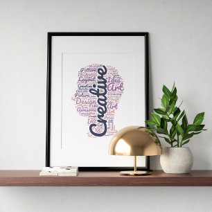 Creative typography in shape. poster