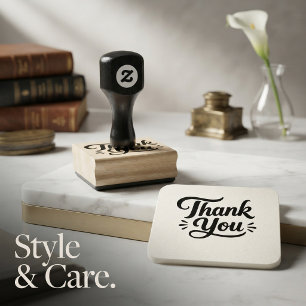 Creative Typography Thank You Rubber Stamp Design