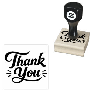 Creative Typography Thank You Rubber Stamp Design