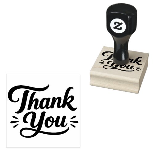 Creative Typography Thank You Rubber Stamp Design