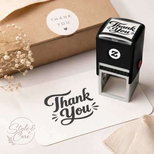 Creative Typography Thank You Self-inking Stamp