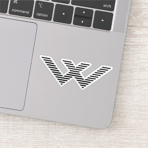 Creative Unique Minimal Line Letter W Monogram Sticker