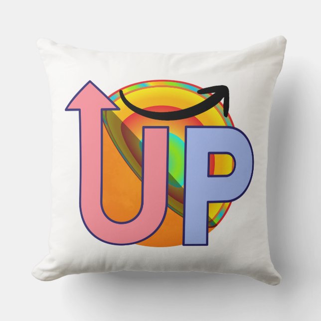 Creative UP Lettering Growth Arrow Vector Throw Pillow (Front)
